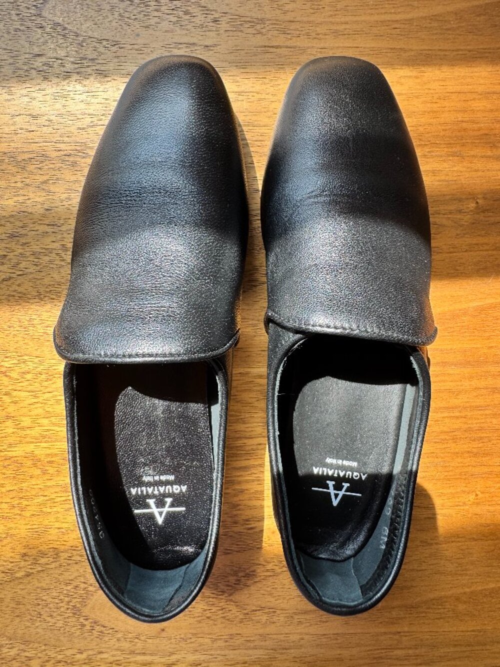 Aquatalia Revy Leather Loafers - Size 6, Black